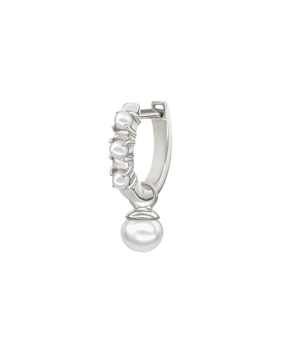 Covetear Pearl Drop Hoop Charm #material_14k_White_Gold