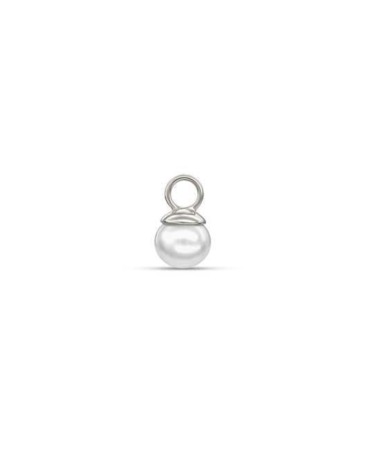 Covetear Pearl Drop Hoop Charm #material_14k_White_Gold