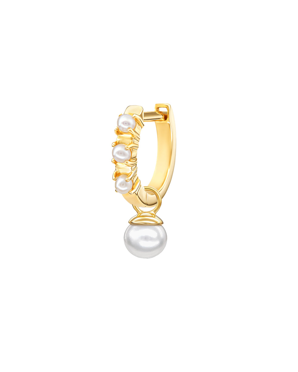 Covetear Pearl Drop Hoop Charm #material_14k_Yellow_Gold