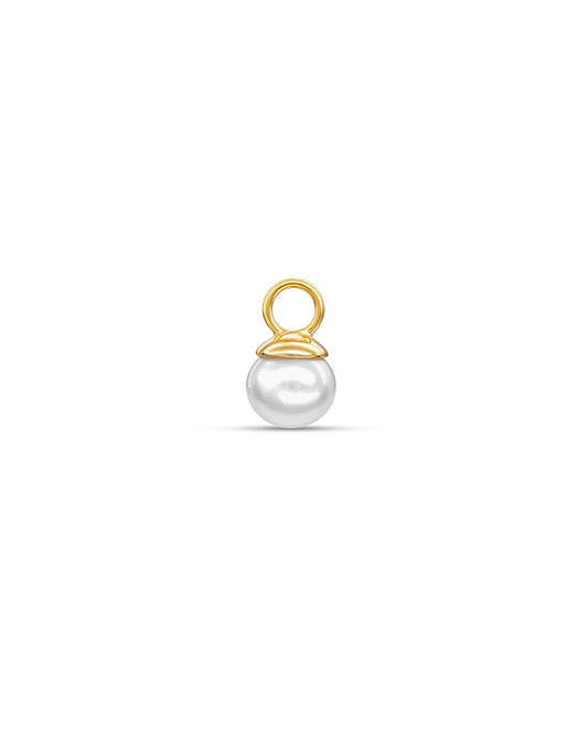 Covetear Pearl Drop Hoop Charm #material_14k_Yellow_Gold