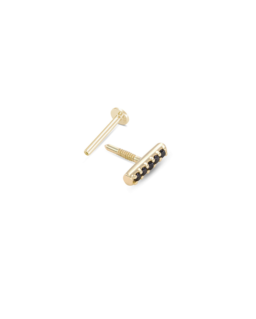 Covetear Micro Noir Fine Line Cartilage Earring#material_14k_Yellow_Gold