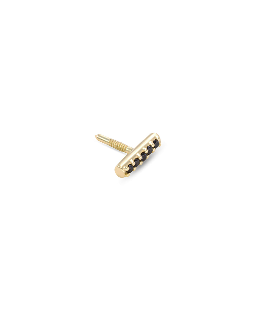 Covetear Micro Noir Fine Line Cartilage Earring#material_14k_Yellow_Gold