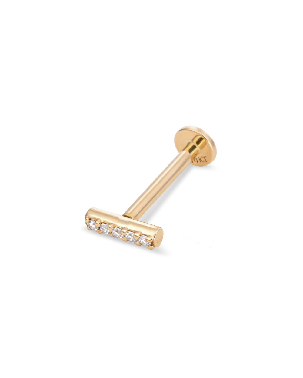 Covetear Micro Fine Line Diamond Cartilage Earring#material_14k_Yellow_Gold