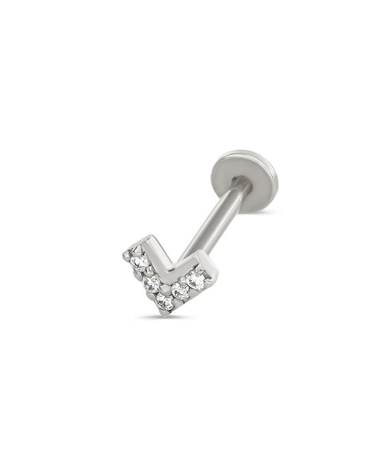 Covetear Diamond Chevron Cartilage Earring #material_14k_White_Gold