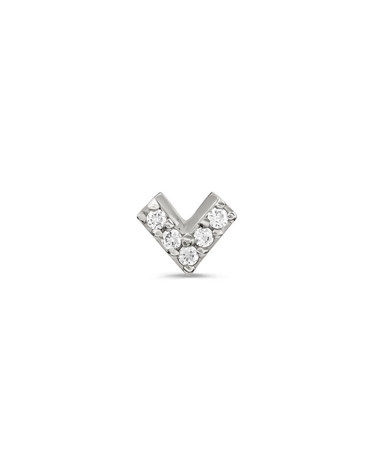 Covetear Diamond Chevron Cartilage Earring #material_14k_White_Gold