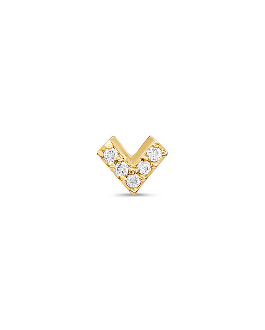 Covetear Diamond Chevron Cartilage Earring #material_14k_Yellow_Gold