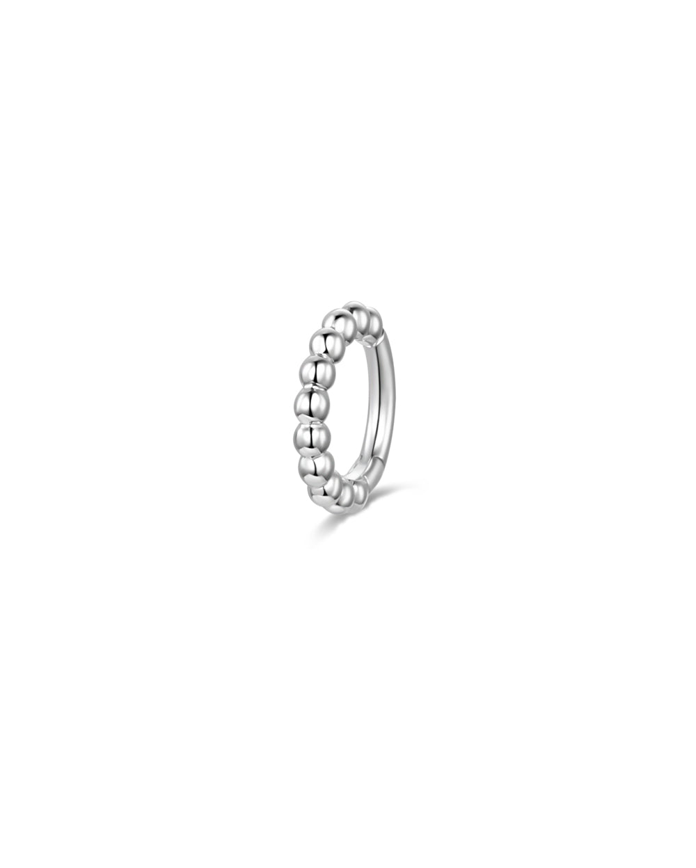 Covetear Dot Dash Clicker Hoop Earring#material_14k_White_Gold