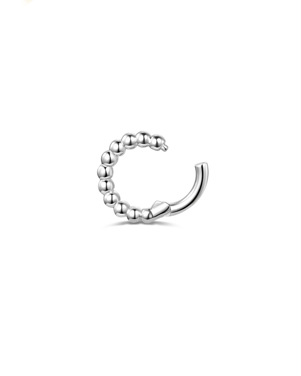 Covetear Dot Dash Clicker Hoop Earring#material_14k_White_Gold