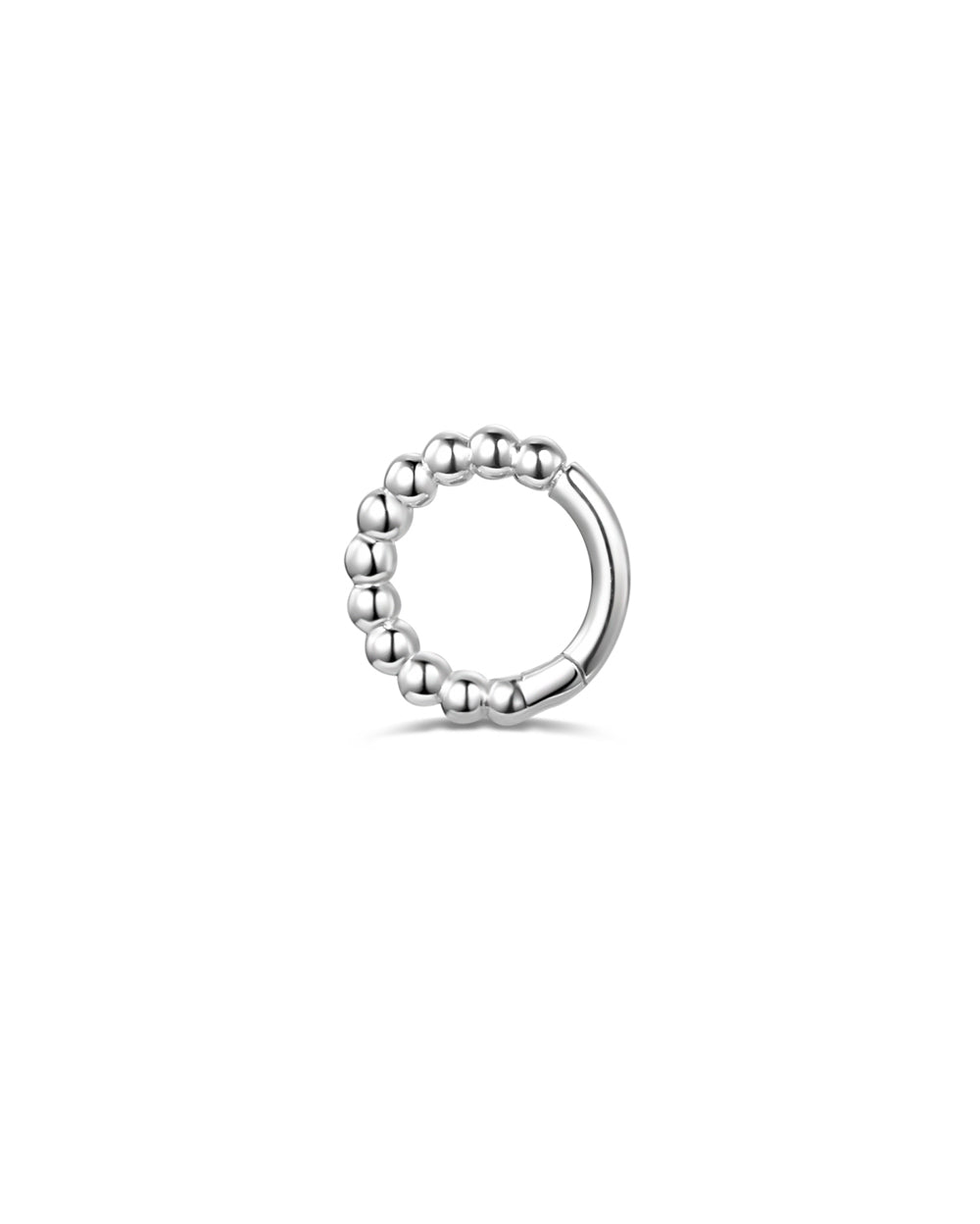 Covetear Dot Dash Clicker Hoop Earring#material_14k_White_Gold