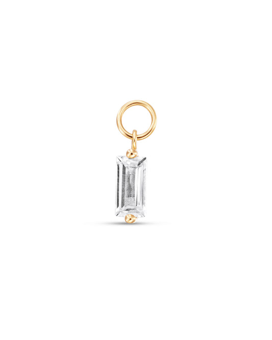 Covetear Baguette Hoop Charm#material_14k_Yellow_Gold