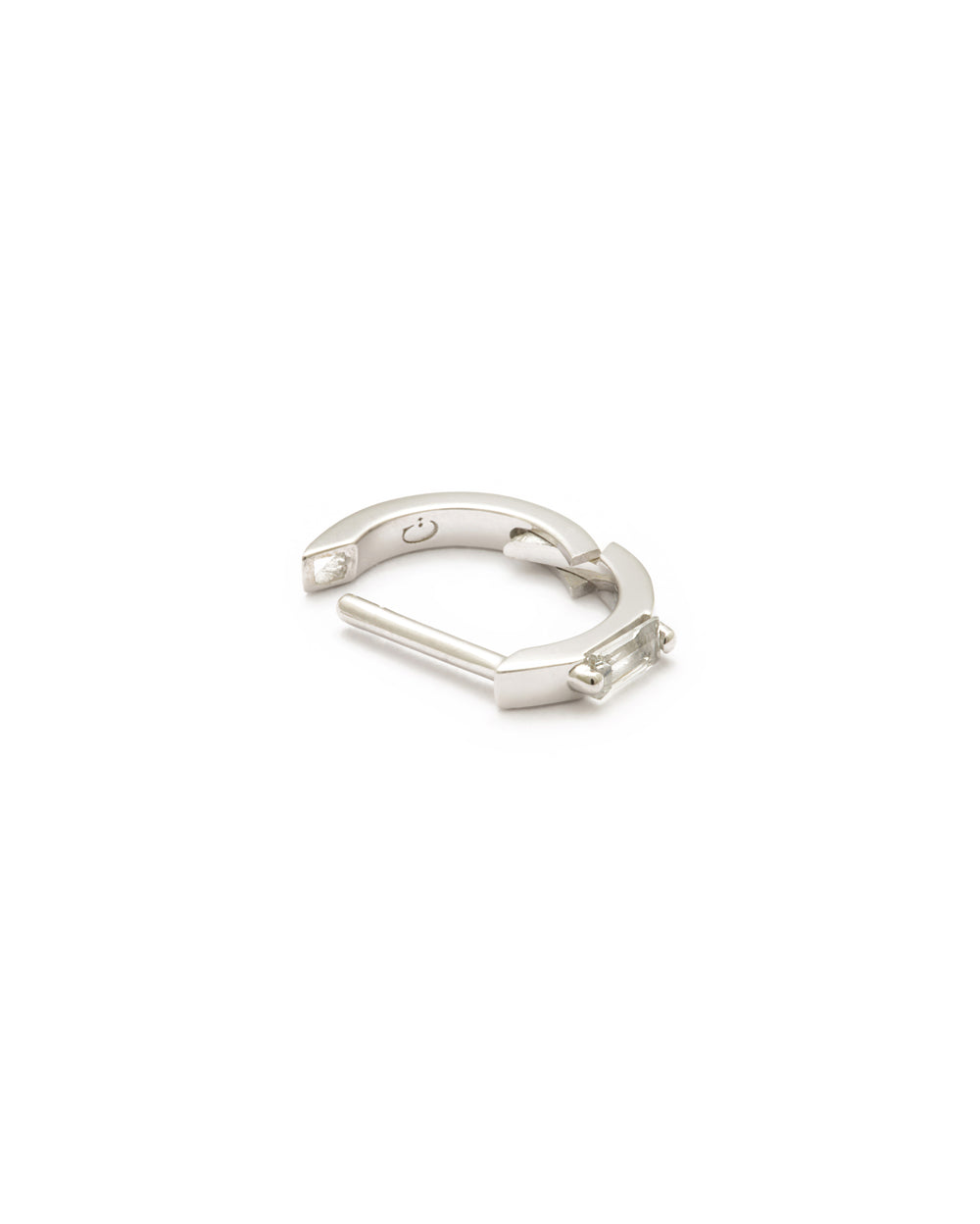 Covetear Baguette Piercing Hoop#material_14k_WhiteGold