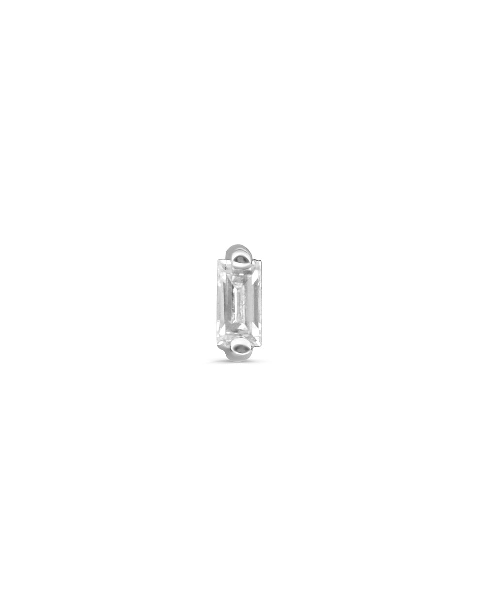 Covetear Bebe Baguette Earring #material_14k_White_Gold