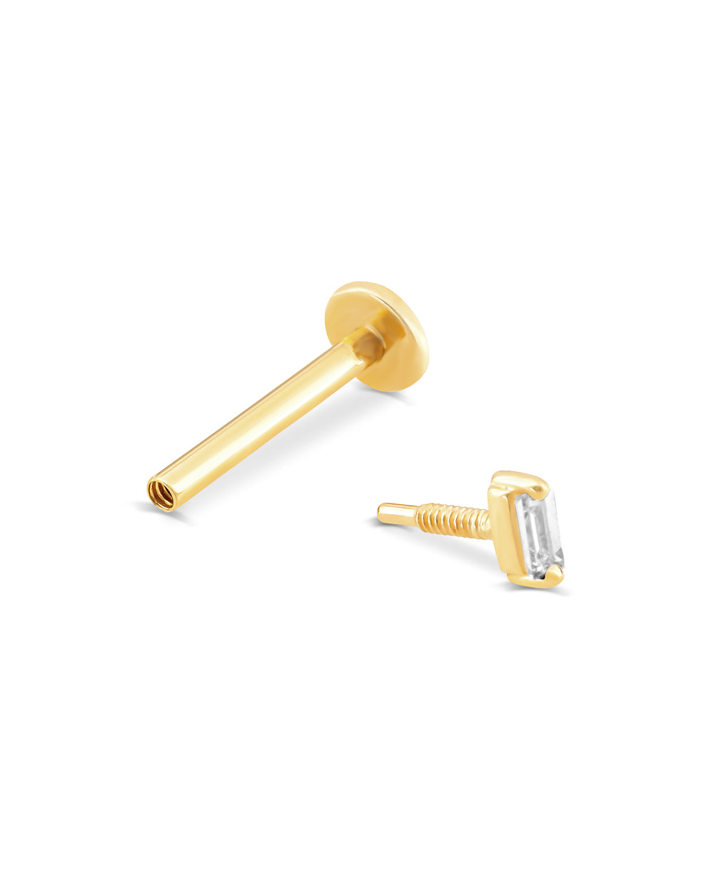 Covetear Bebe Baguette Earring #material_14k_Yellow_Gold