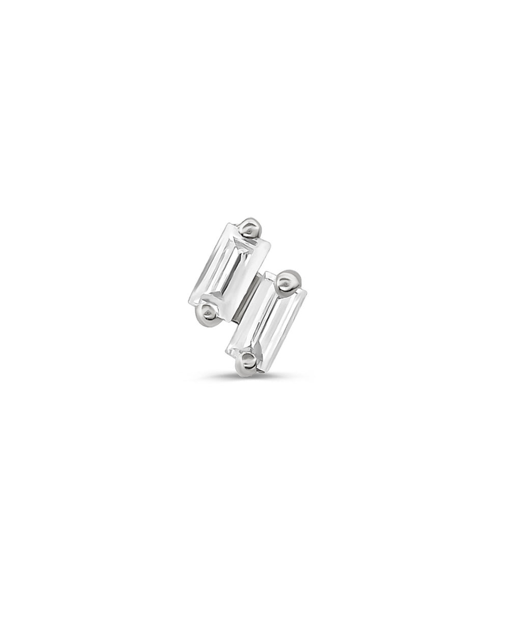 Covetear Bebe Baguette Duo Cartilage Earring #material_14k_White_Gold