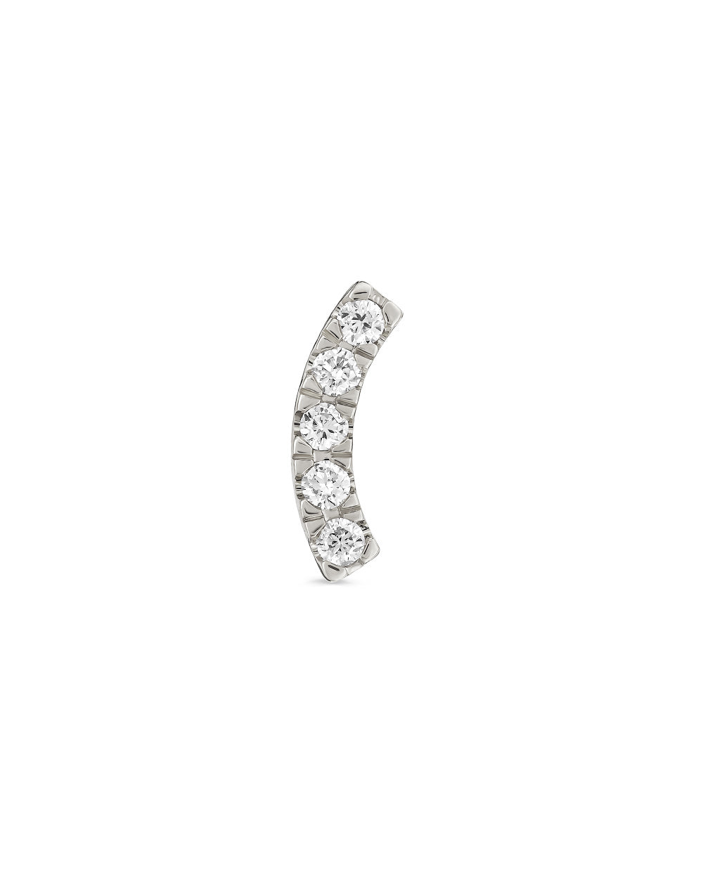 Covetear Diamond Crescent Cartilage Earring#material_14k_White_Gold