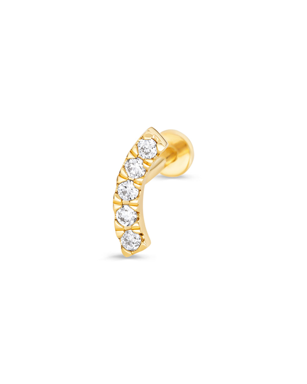 Covetear Crescent Cartilage Earring#material_14k_Yellow_Gold