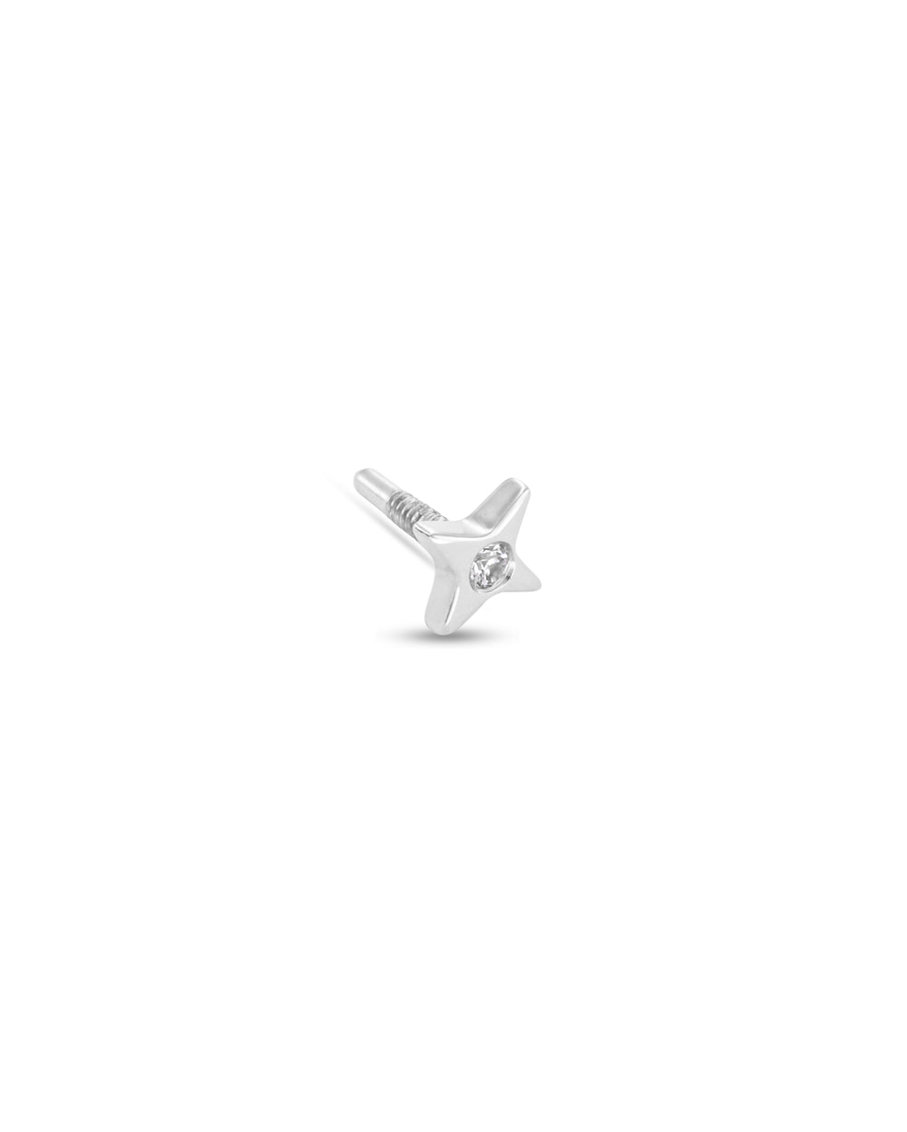 Covetear Starlight Diamond Cartilage Earring#material_14k_White_Gold