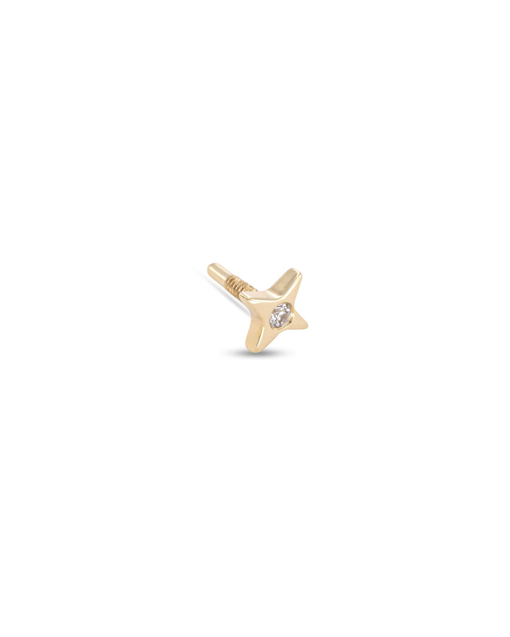 Covetear Starlight Diamond Cartilage Earring#material_14k_Yellow_Gold