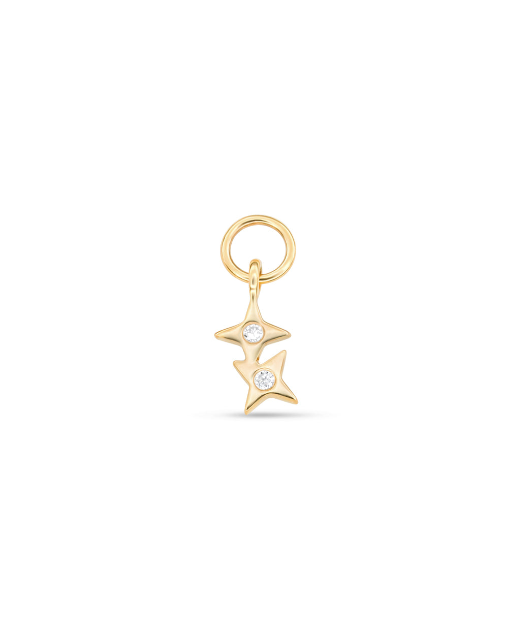 Covetear Starlight Duo Hoop Charm#material_14k_Yellow_Gold