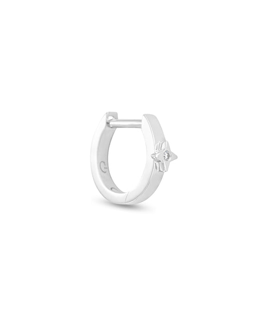 Covetear Starlight Piercing Hoop Earring#material_14k_White_Gold