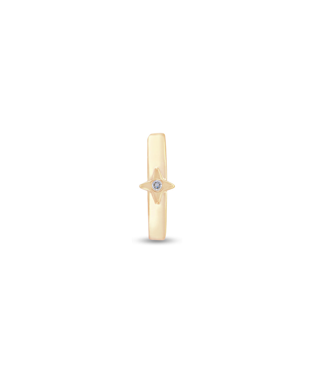 Covetear Starlight Piercing Hoop Earring#material_14k_Yellow_Gold