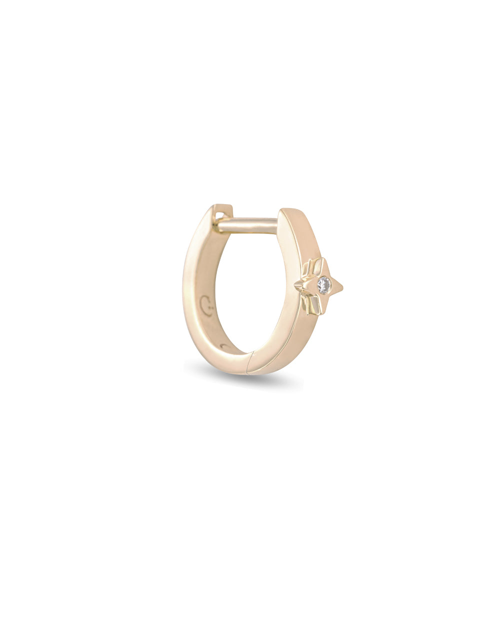 Covetear Starlight Piercing Hoop Earring#material_14k_Yellow_Gold