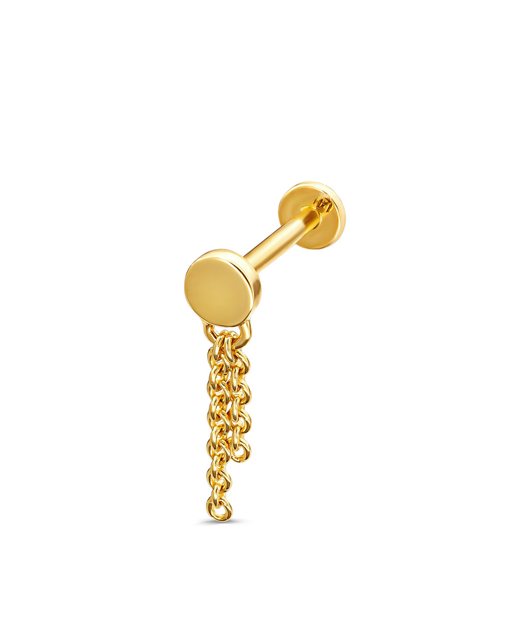 Covetear Taselle Disc Cartilage Earring#material_14k_yellow_Gold