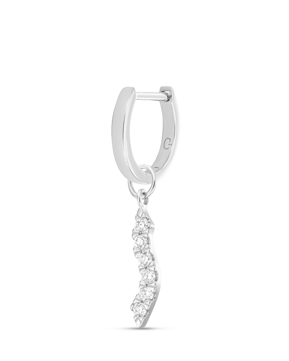 Covetear Diamond Wave Hoop Charm#material_14k_White_Gold