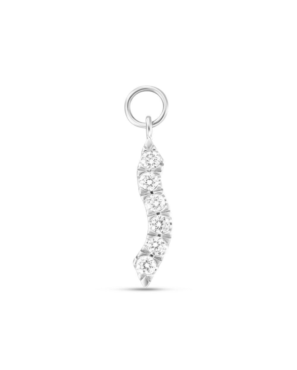 Covetear Diamond Wave Hoop Charm#material_14k_White_Gold