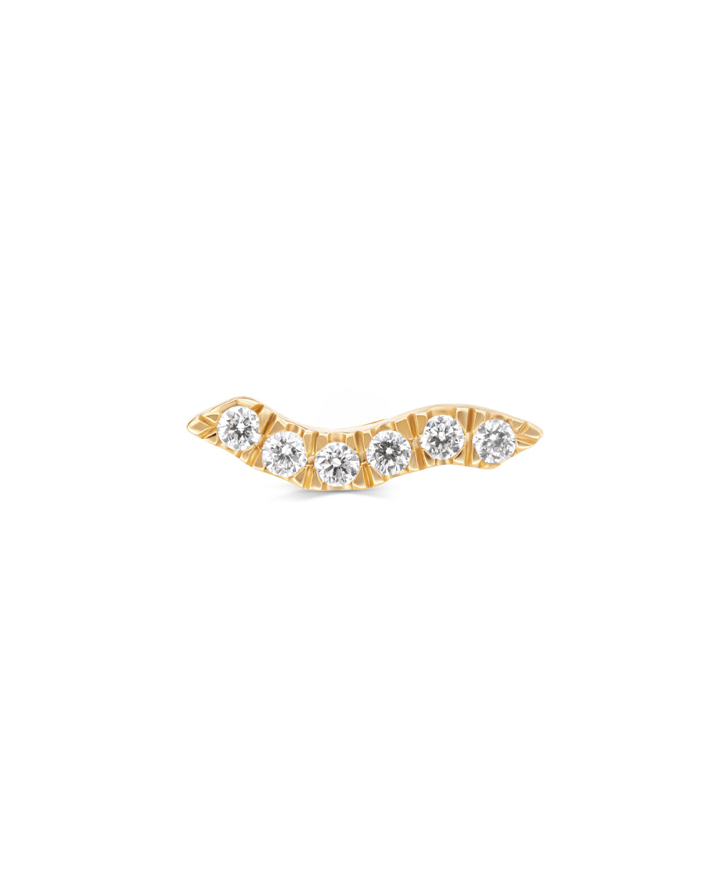 Covetear Wave Bar Diamond Cartilage Earring#material_14k_Yellow_Gold