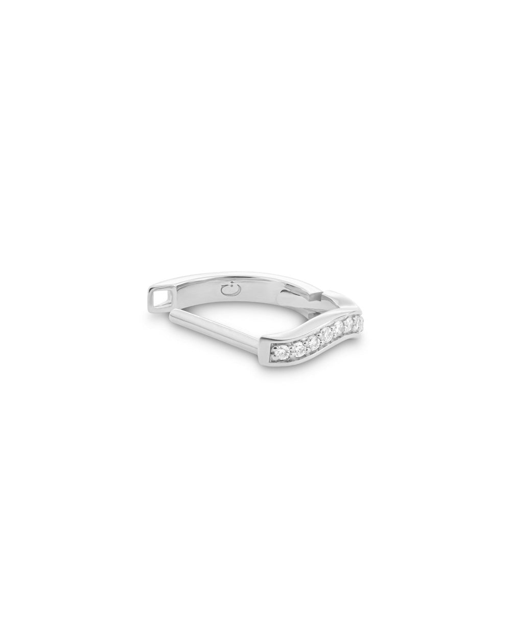 Covetear Wave Dimond Piercing Hoop#material_14k_White_Gold