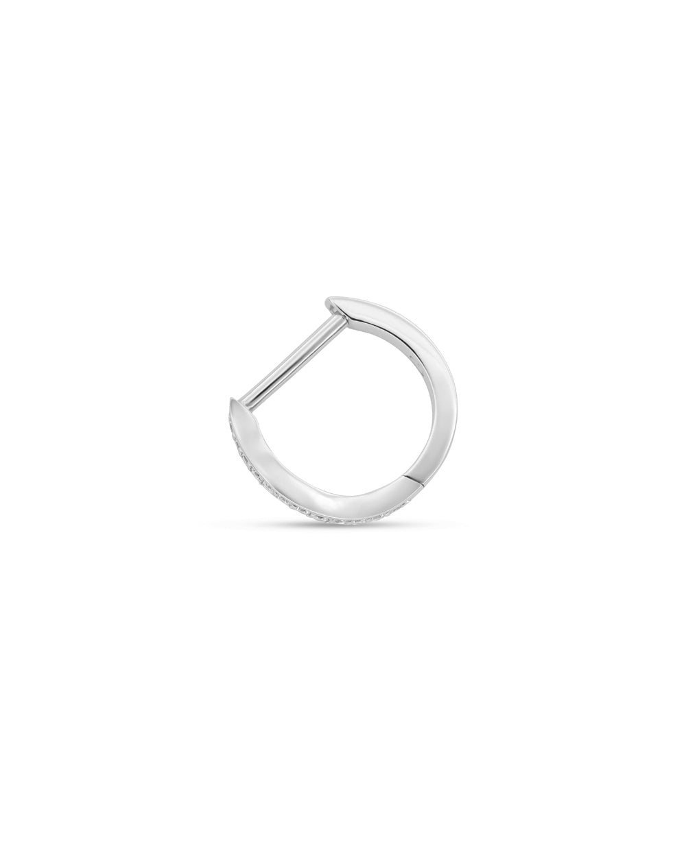 Covetear Wave Dimond Piercing Hoop#material_14k_White_Gold