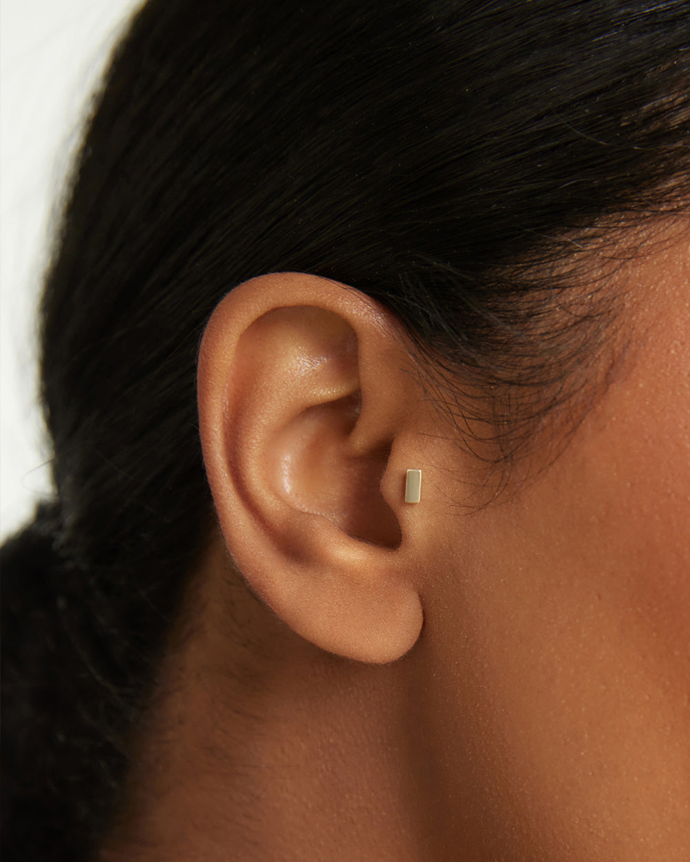 Covetear Petit Barre Cartilage Earring#material_14k_Yellow_Gold