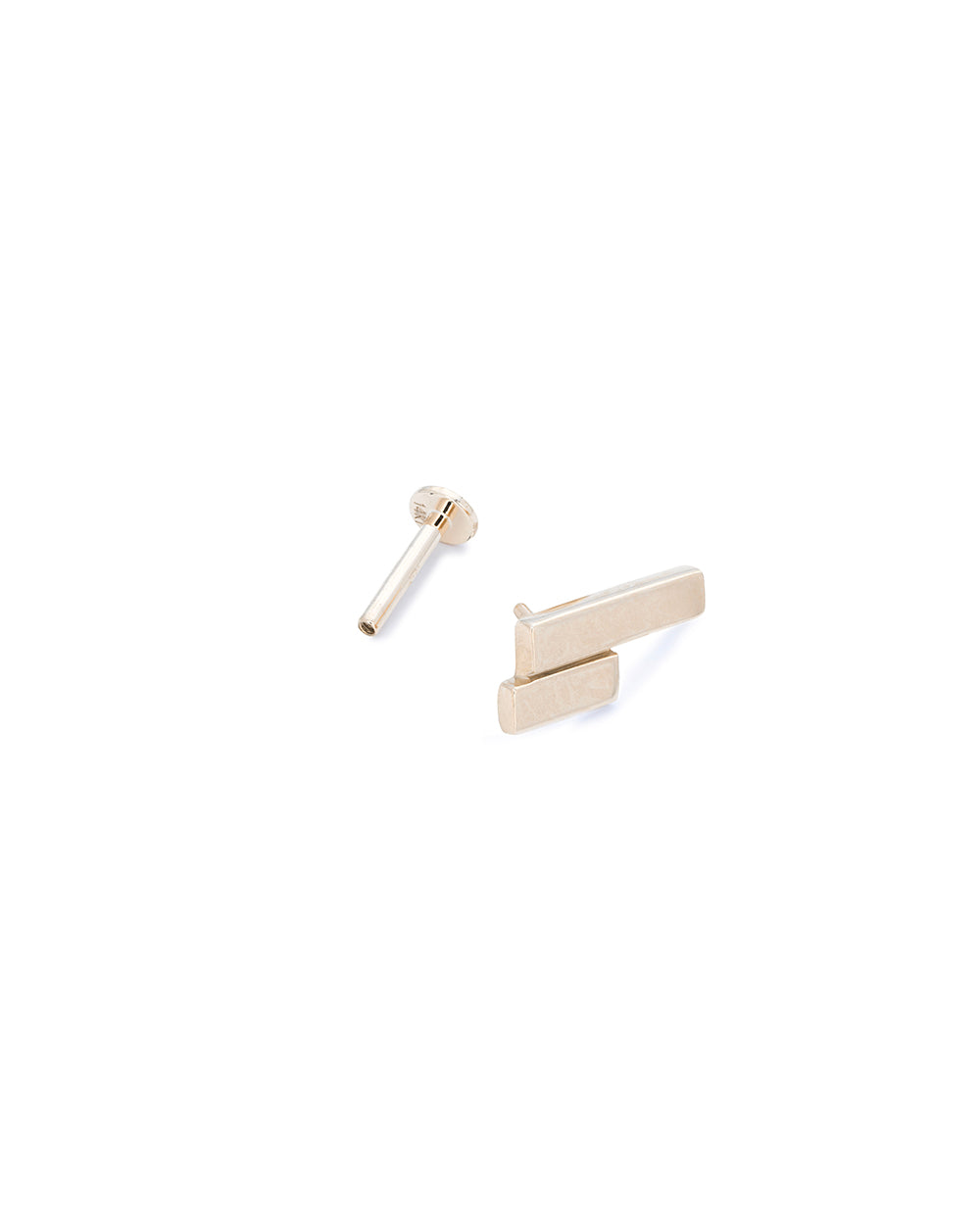 Covetear Duo Barre Earring Cartilage Earring#material_14k_Yellow_Gold