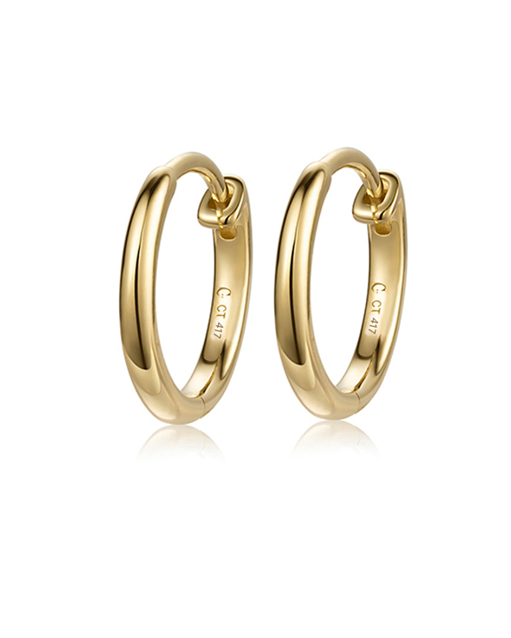 Covetear 15mm Always Hoop Earring#material_14k_Yellow_Gold