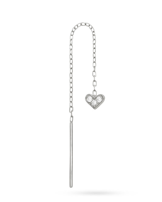 Diamond Heart Threader Earring #material_10k_White_Gold