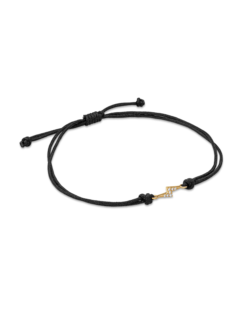 Covetear Diamond Bolt Cord Bracelet#material_14k_Yellow_Gold