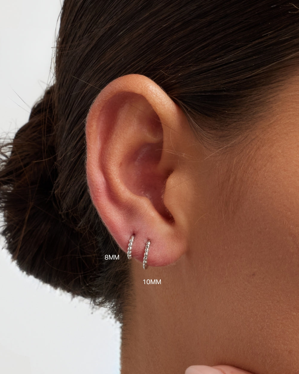 Covetear Dot Dash Clicker Hoop Earring#material_14k_White_Gold